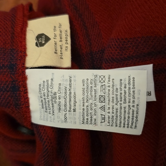 NWT, Madewell, Plaid, Long sleeve, butto down shirt, size M - Picture 3 of 4